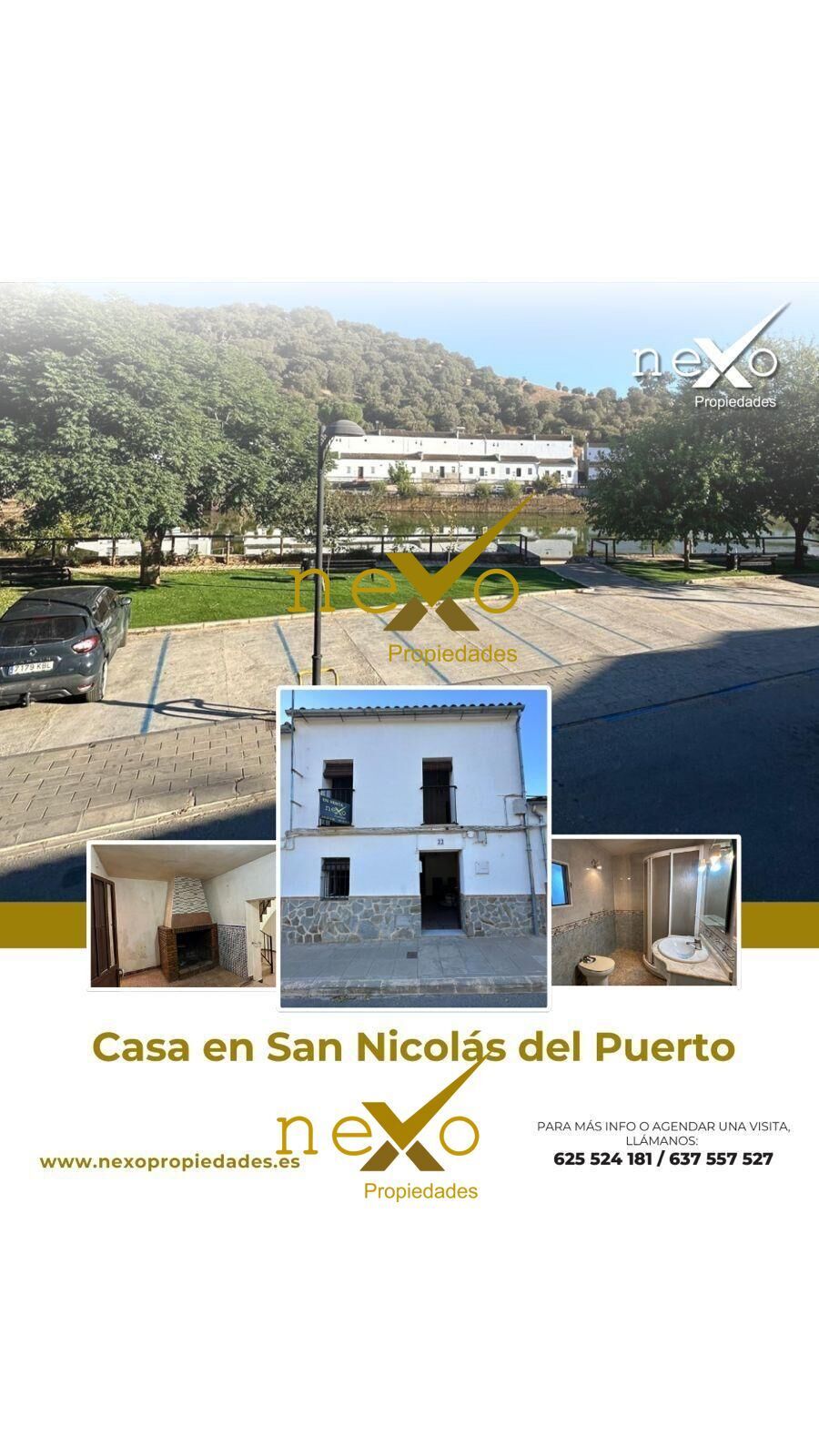 Vista exterior de Casa o xalet en venda en San Nicolás del Puerto amb Jardí privat, Terrassa i Balcó