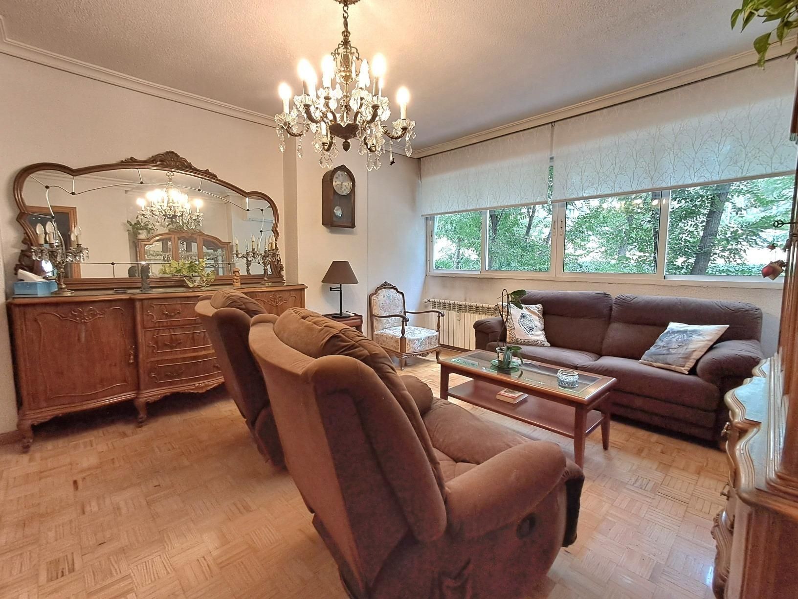 Sala d'estar de Pis en venda en  Madrid Capital amb Aire condicionat, Calefacció i Parquet