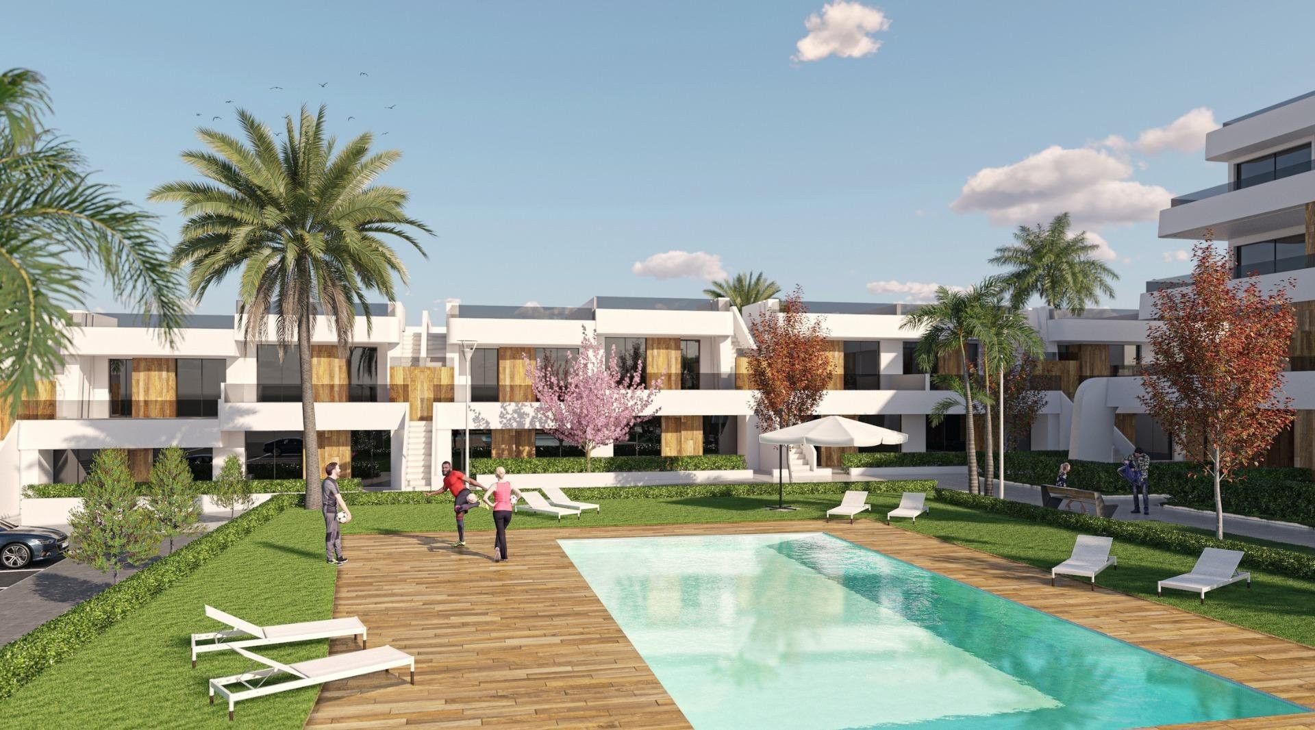 Vista exterior de Casa o xalet en venda en Alhama de Murcia amb Jardí privat, Terrassa i Piscina