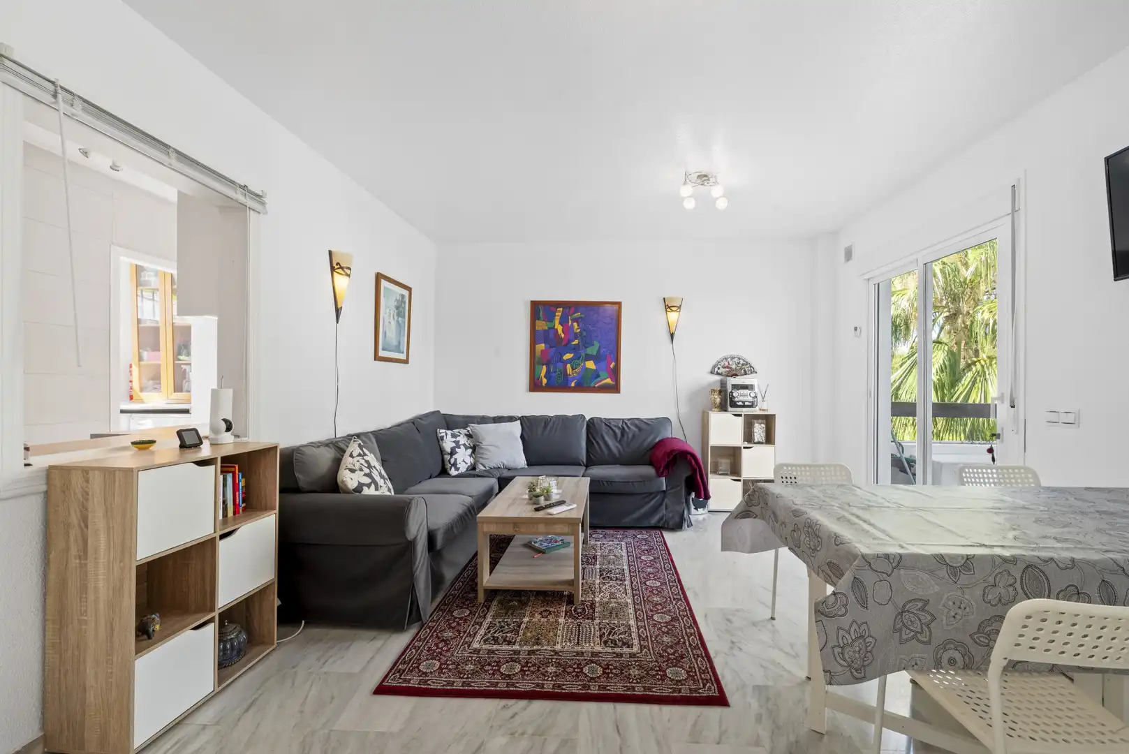 Sala d'estar de Àtic en venda en Mijas amb Aire condicionat, Terrassa i Piscina