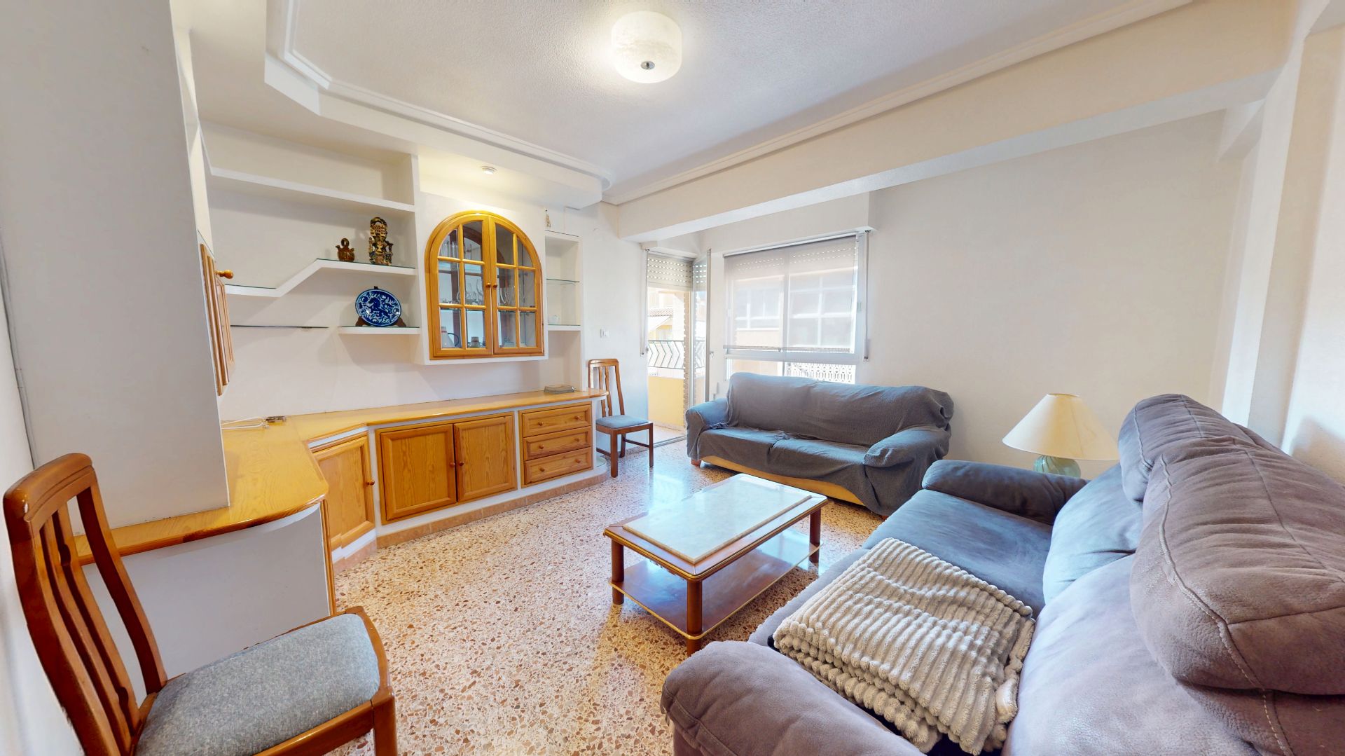 Living room of Flat for sale in Elda  with Furnished and Balcony