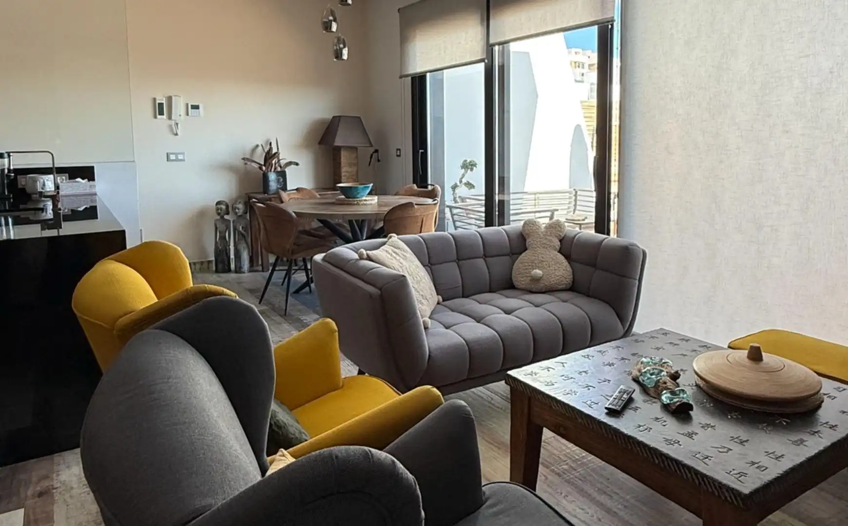 Sala d'estar de Casa adosada en venda en Finestrat amb Aire condicionat, Calefacció i Terrassa