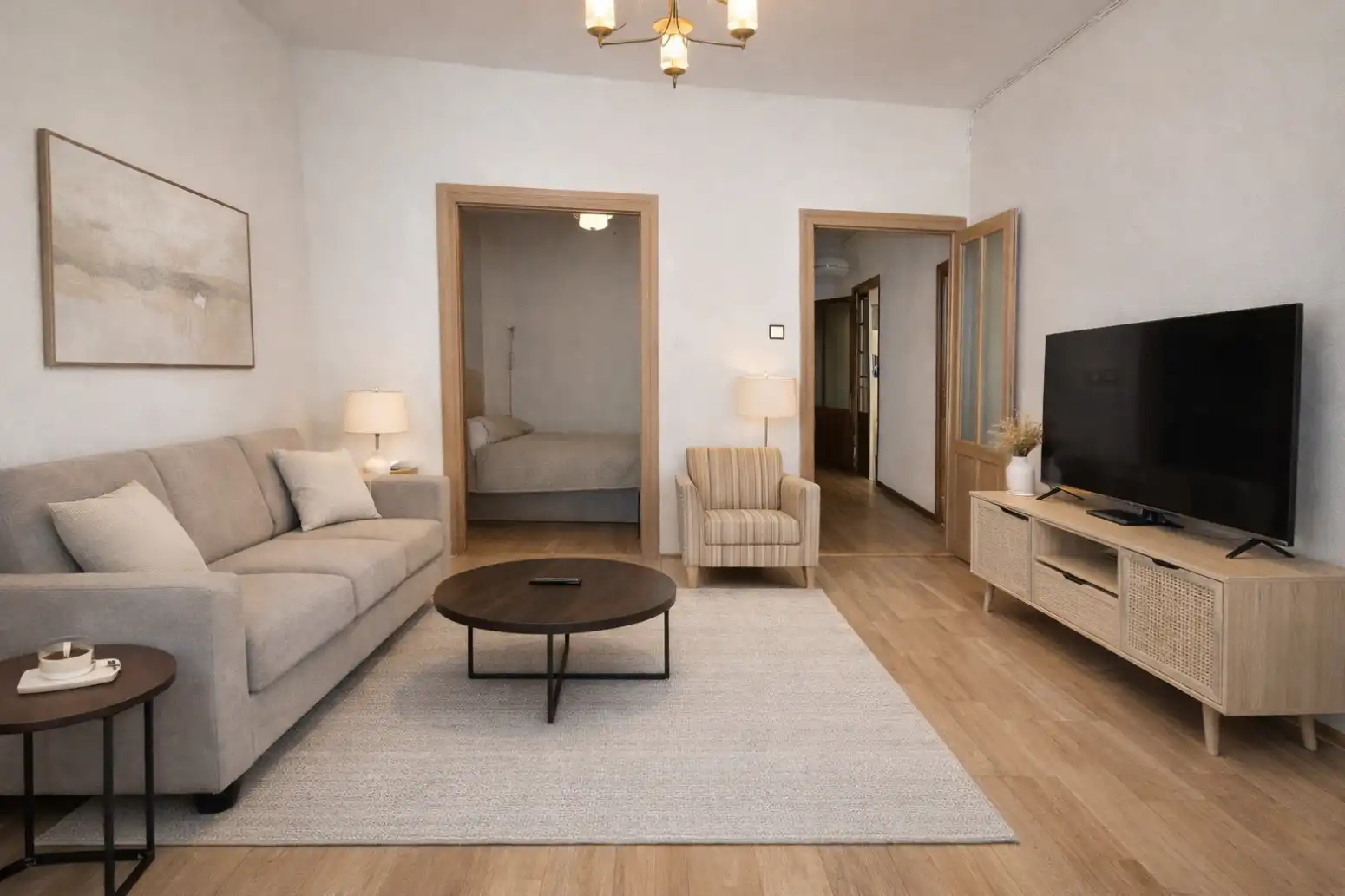 Sala de estar de Piso en venta en Santander con Calefacción, Parquet y Amueblado