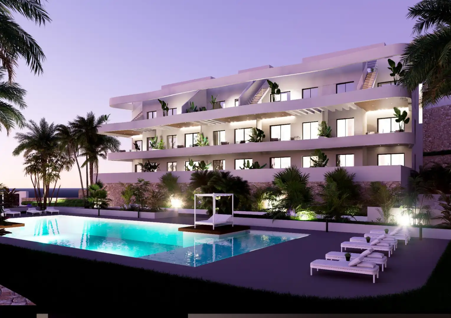 Piscina de Apartamento en venta en Finestrat con Aire acondicionado, Calefacción y Jardín privado