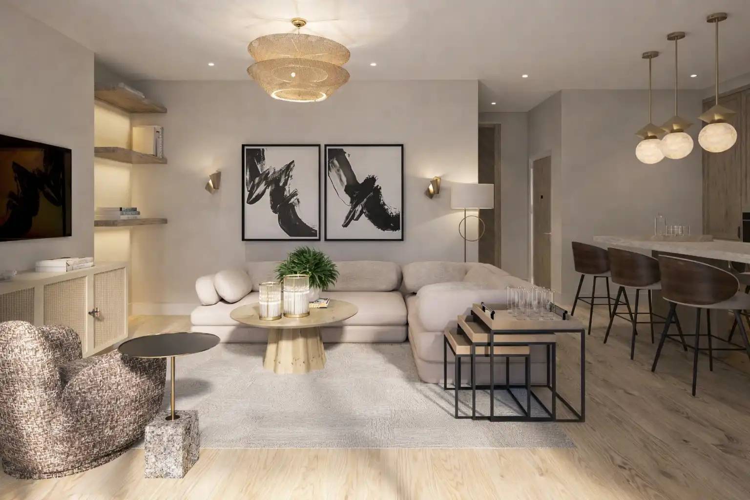 Living room of Apartments for sale in Guaro  with Air Conditioner, Terrace and Swimming Pool