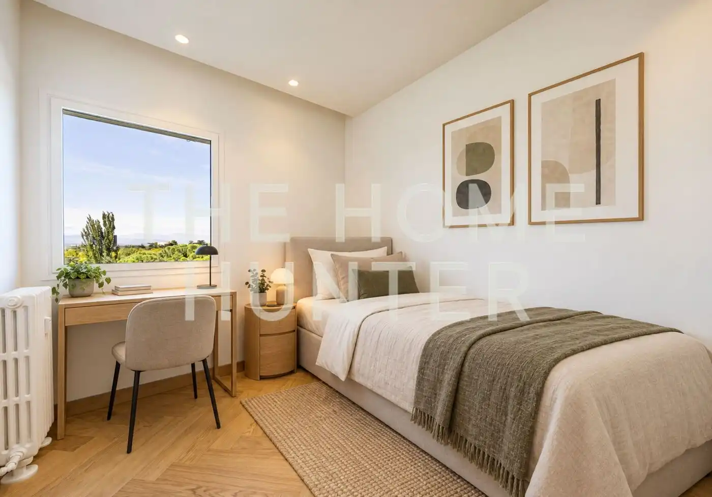 Schlafzimmer von Wohnung zur Miete in Madrid mit Klimaanlage, Heizung und Terrasse