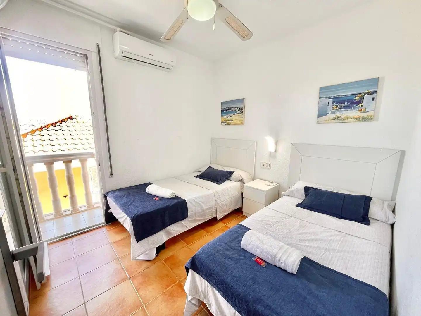 Schlafzimmer von Haus oder Chalet zur Miete in La Manga del Mar Menor mit Klimaanlage, Heizung und Terrasse