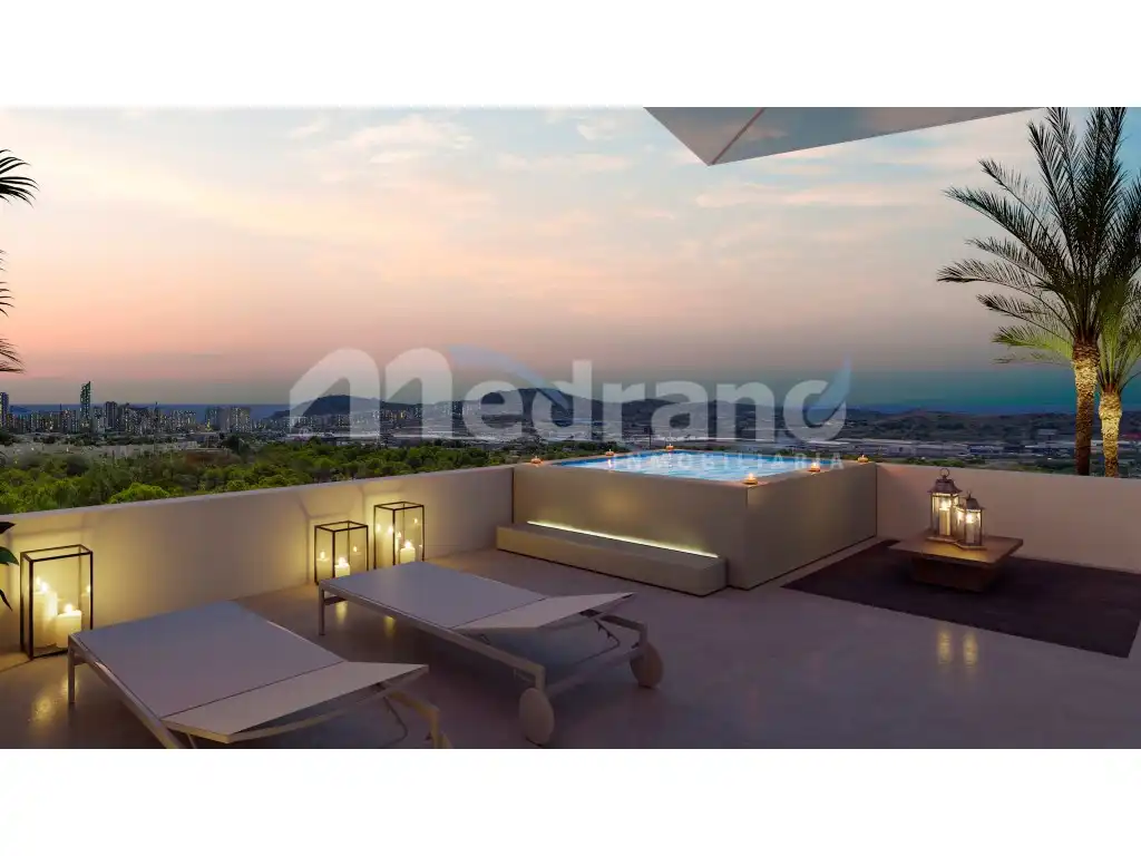 Terrassa de Casa o xalet en venda en Finestrat amb Aire condicionat, Jardí privat i Terrassa