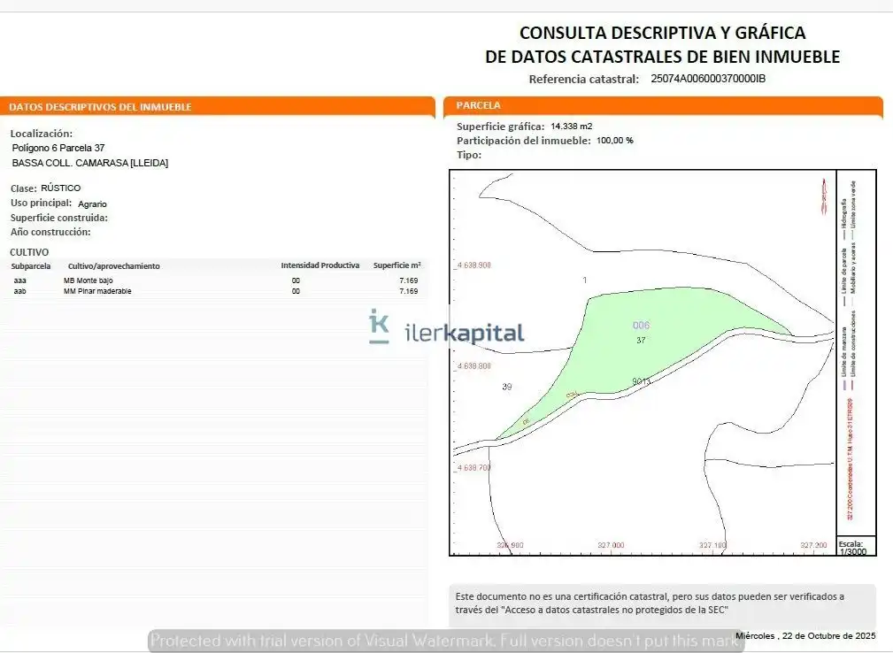 Rural land for sale in Camarasa, imagen 3