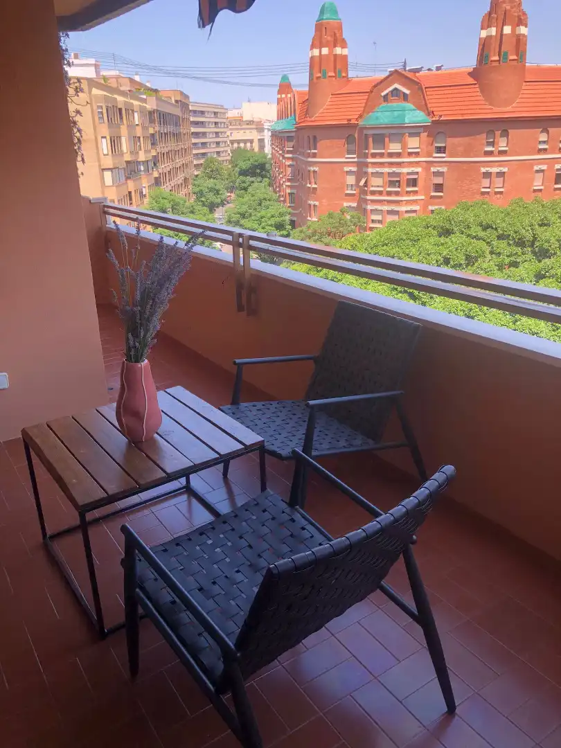 Terrasse von Wohnung zur Miete in Valencia mit Klimaanlage, Möbliert und Balkon