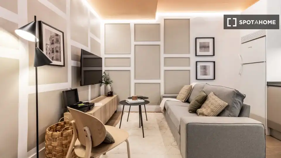 Wohnzimmer von Wohnung zur Miete in Madrid mit Klimaanlage, Heizung und Möbliert