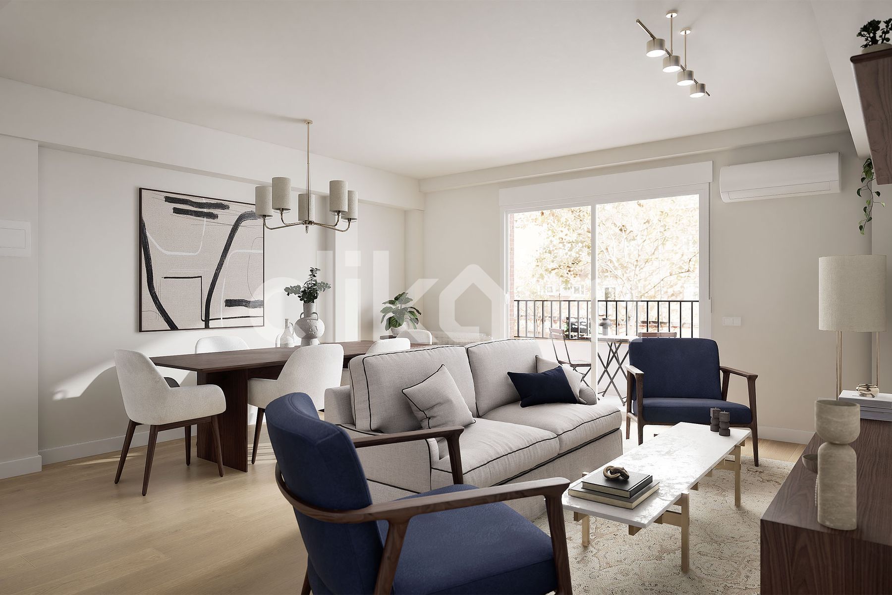 Sala d'estar de Pis en venda en  Madrid Capital amb Aire condicionat, Calefacció i Terrassa