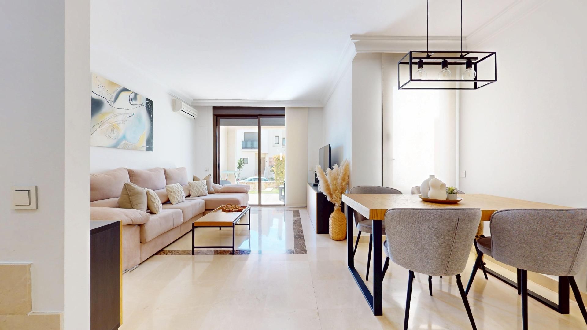 Sala d'estar de Casa adosada en venda en San Javier amb Aire condicionat, Calefacció i Jardí privat