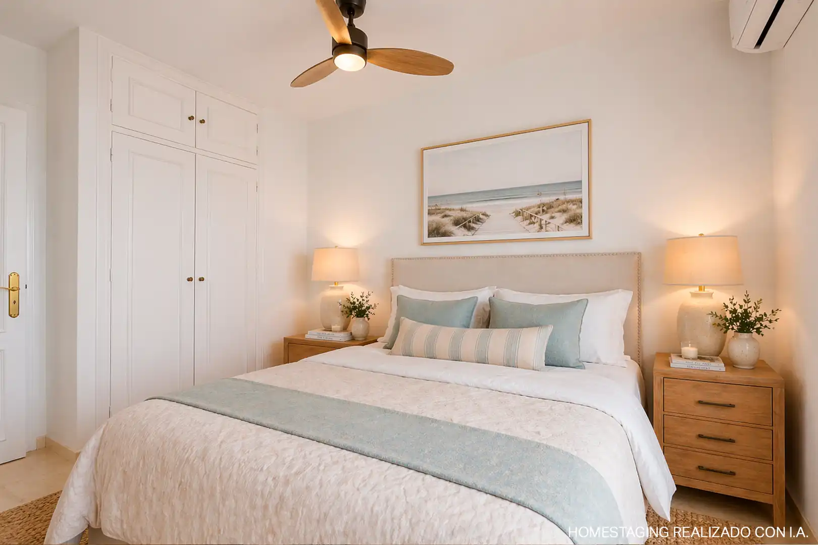 Schlafzimmer von Einfamilien-Reihenhaus zum Verkauf in Marbella mit Klimaanlage, Heizung und Terrasse