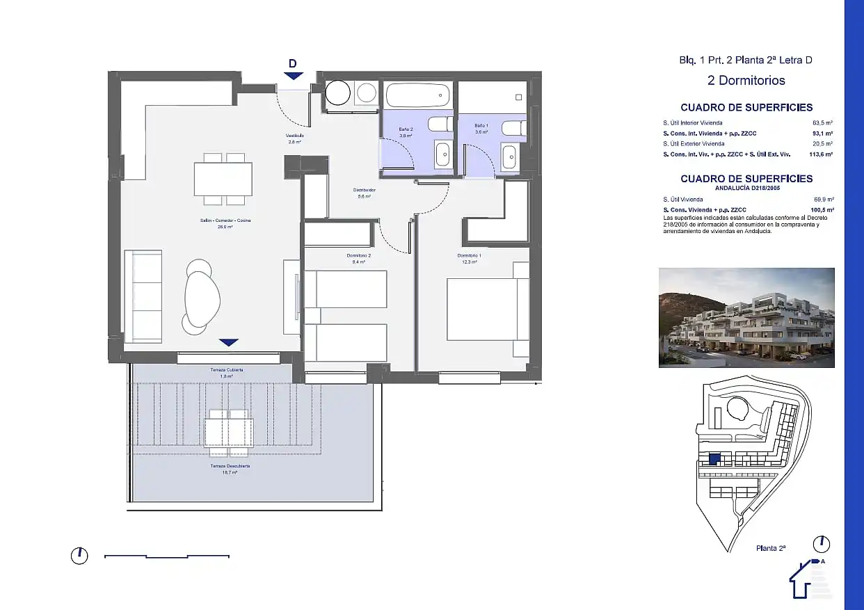 Apartament amb terrassa en venda a San Juan de los Terreros, imagen 12