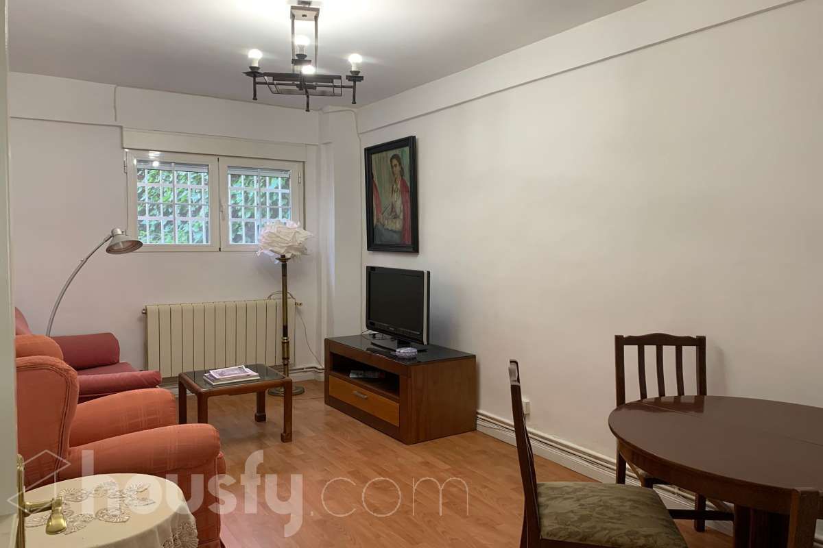 Living room of Flat to rent in  Madrid Capital  with Heating, Parquet flooring and Furnished