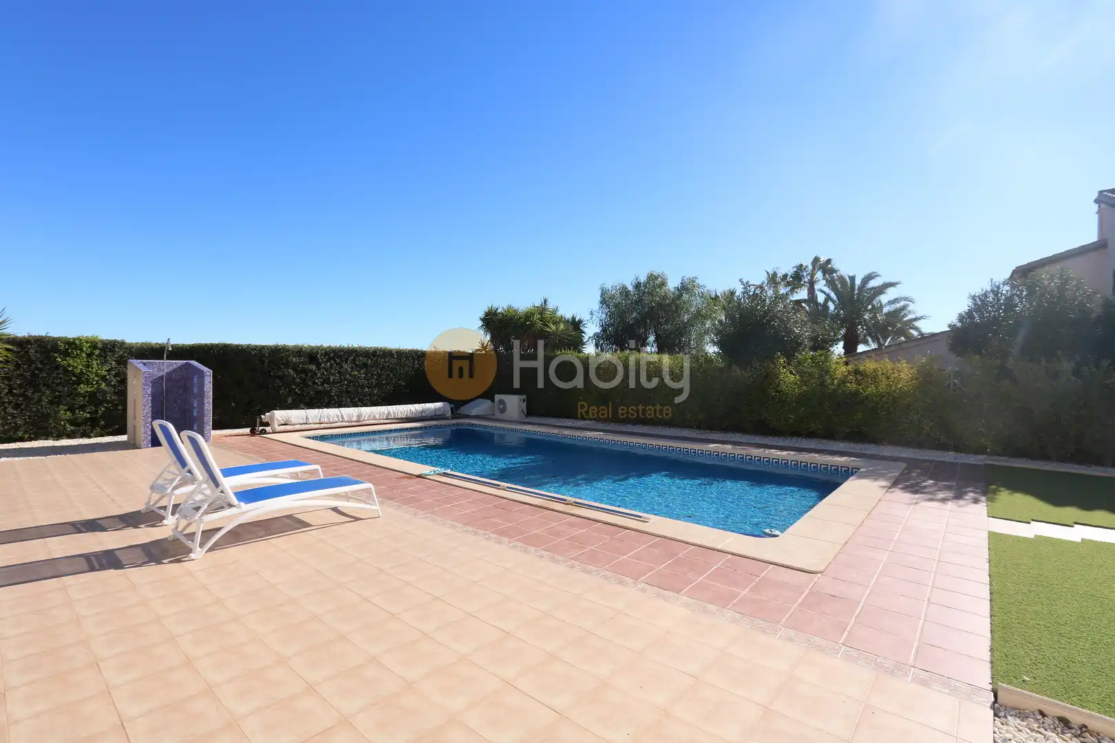 Piscina de Casa o chalet en venta en Fuente Álamo de Murcia con Aire acondicionado, Calefacción y Jardín privado