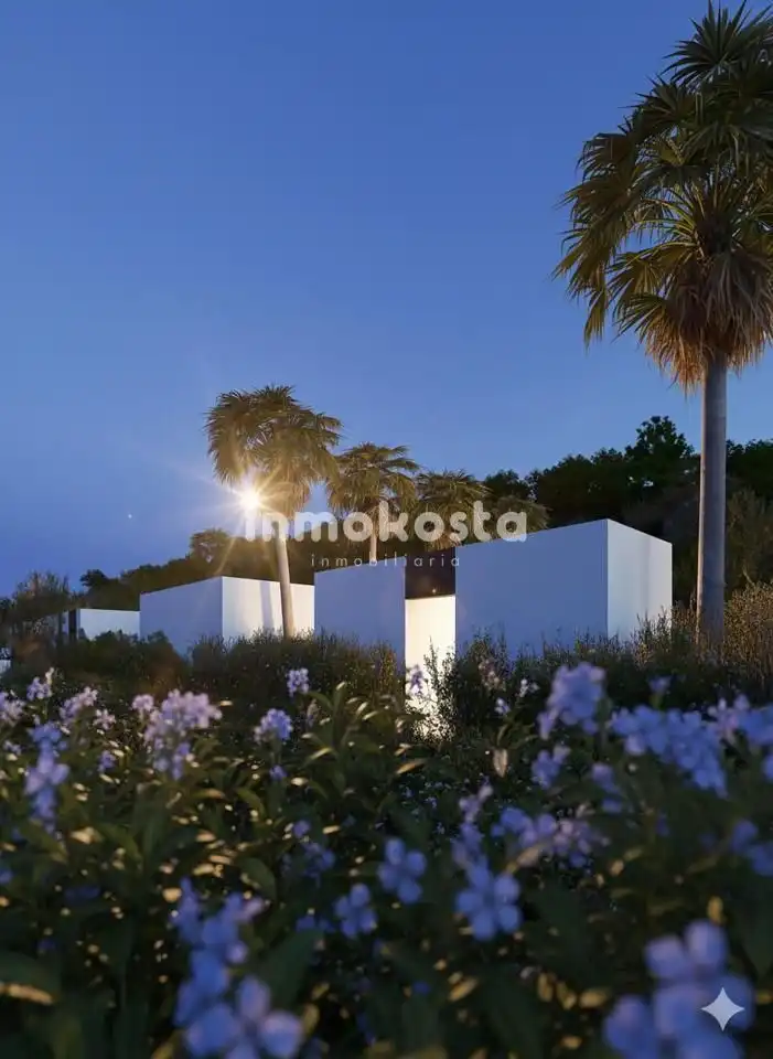 Vista exterior de Casa o xalet en venda en L'Alfàs del Pi amb Aire condicionat, Jardí privat i Terrassa