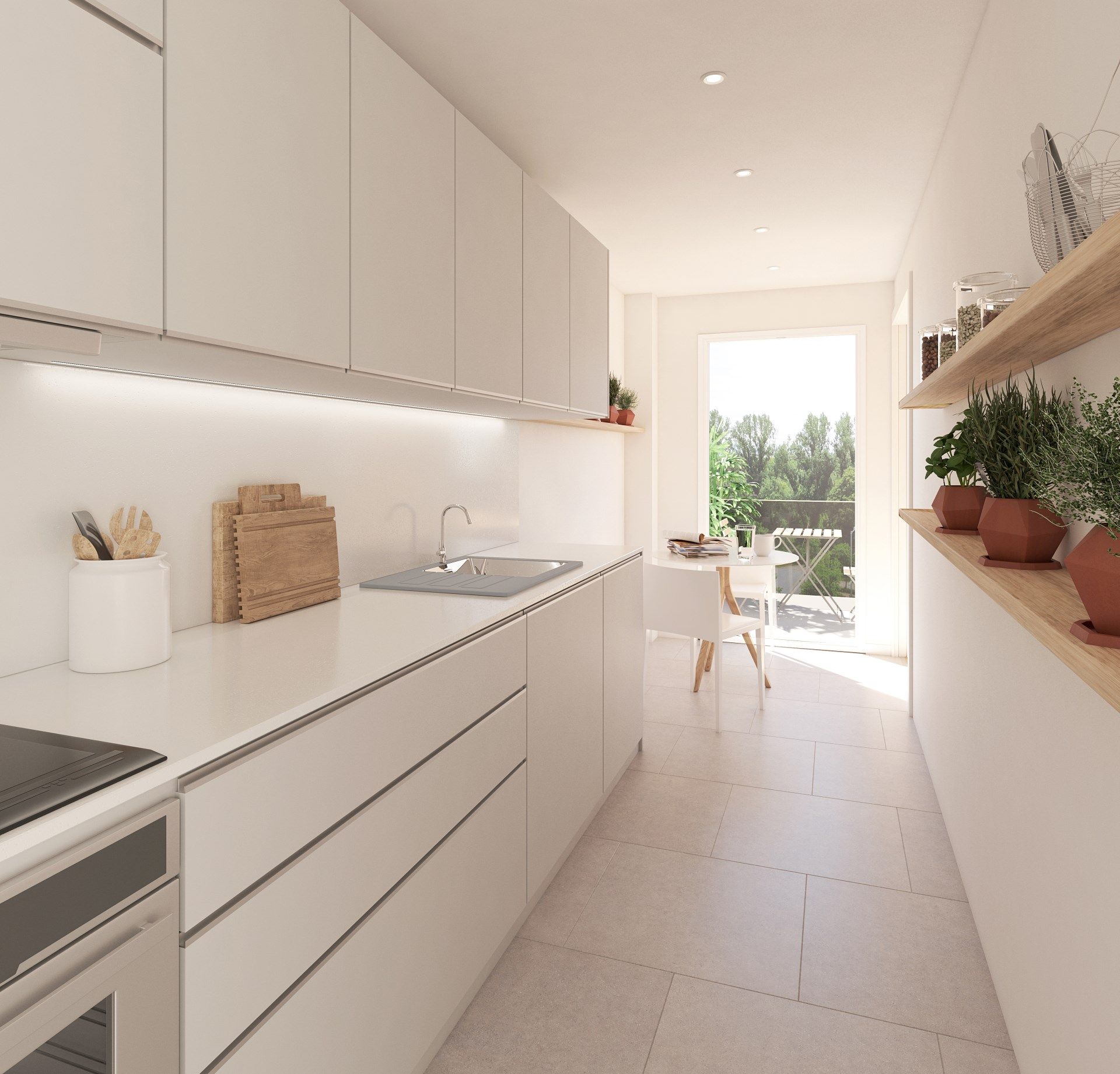Kitchen of Planta baja for sale in Girona Capital  with Heating, Terrace and Storage room