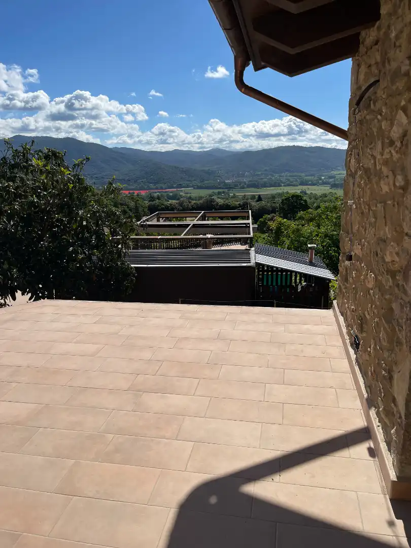 Terrace of Houses for rent in La Vall d'en Bas  with Air Conditioner, Heating and Private garden