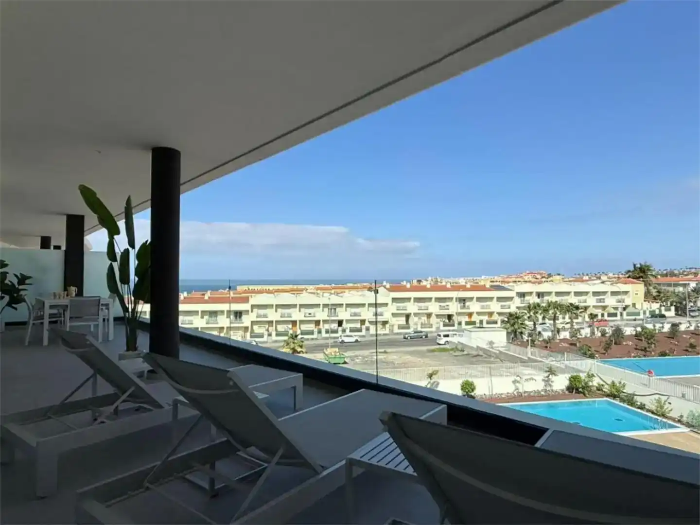 Terrasse von Wohnung zur Miete in Adeje mit Schwimmbad