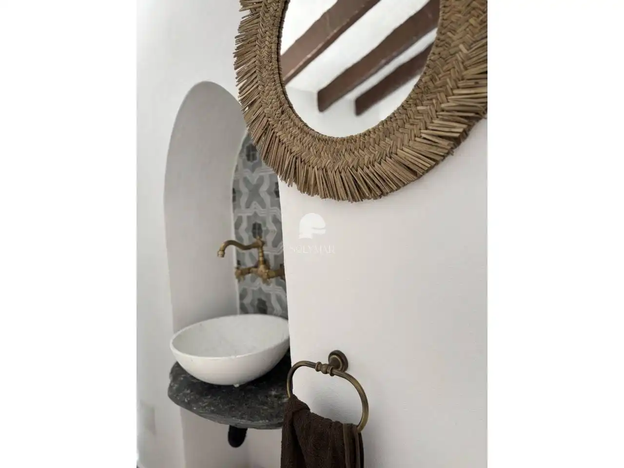 Badezimmer von Haus oder Chalet zur Miete in Canillas de Aceituno mit Klimaanlage, Privatgarten und Terrasse