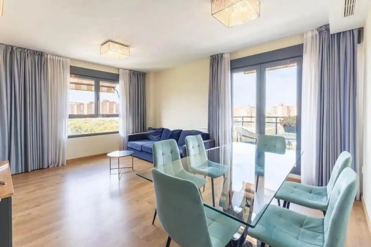 Living room of Apartments for rent in  Valencia Capital  with Air Conditioner, Terrace and Furnished