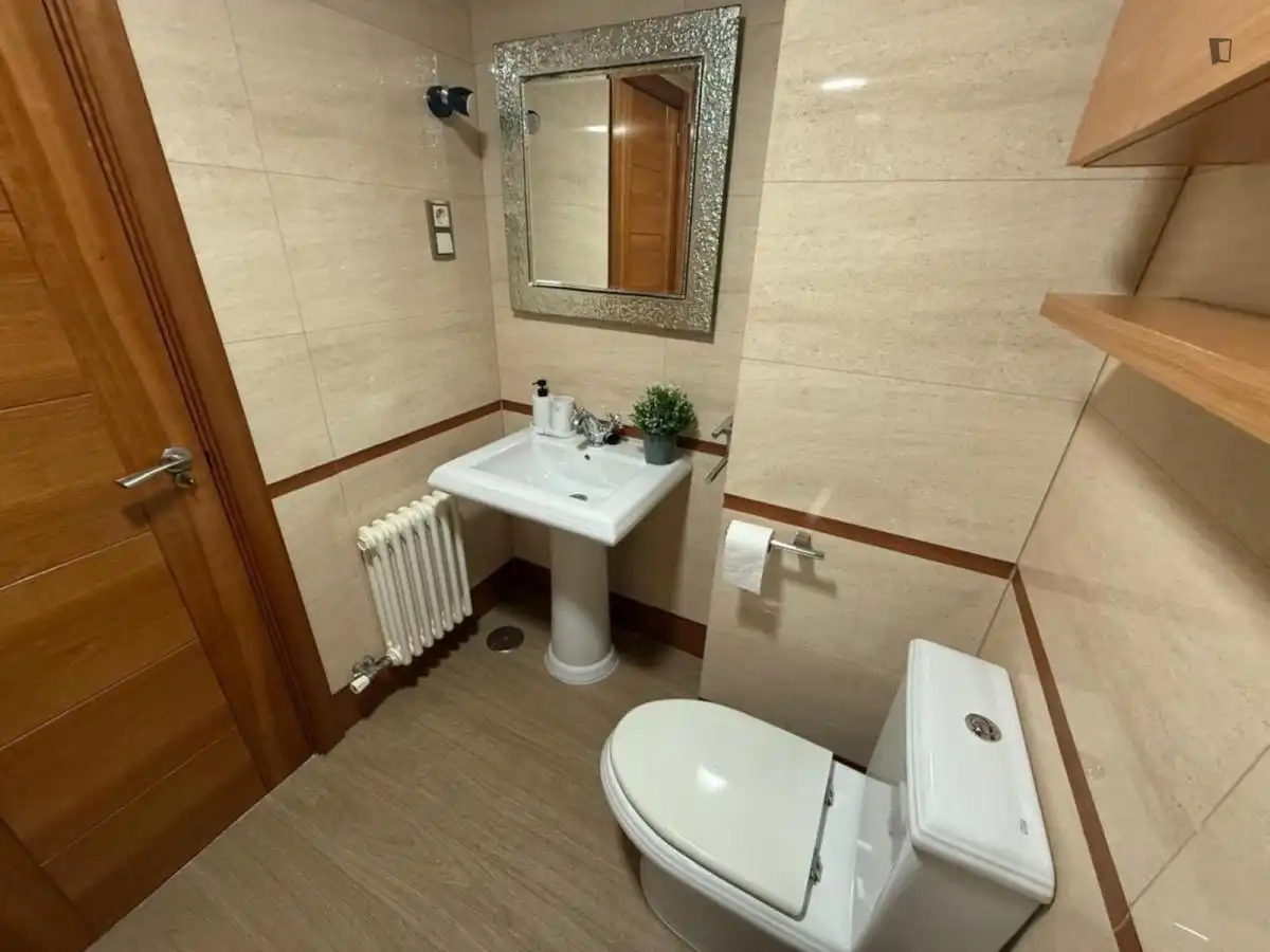 Bany de Apartament per a compartir en Fuenlabrada amb Aire condicionat, Moblat i Forn
