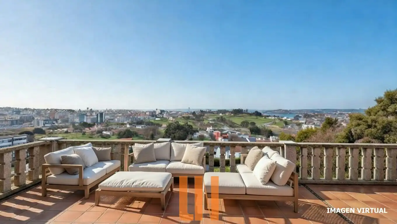 Terraza de Casa o chalet en venta en A Coruña Capital  con Calefacción, Jardín privado y Parquet