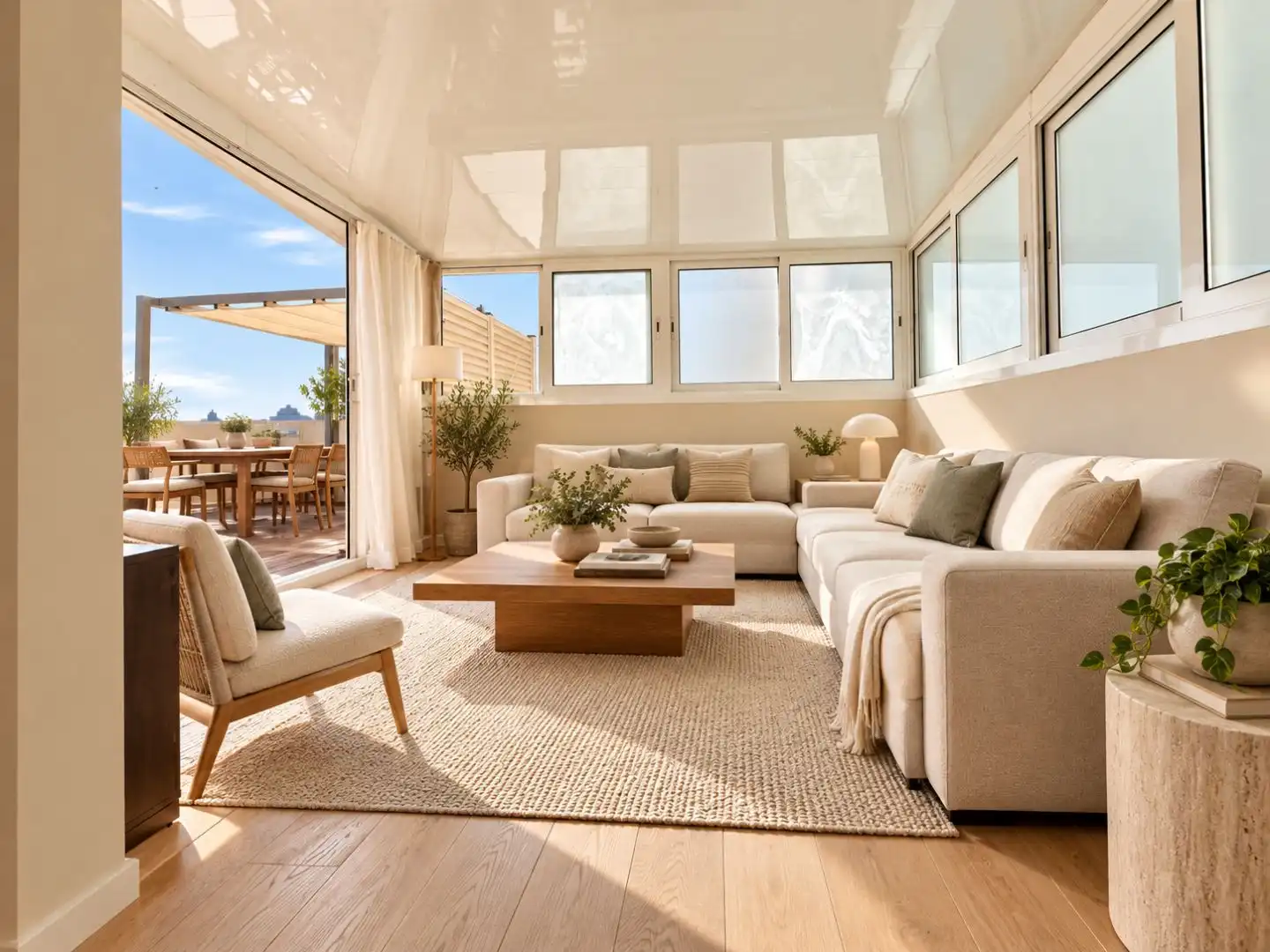 Sala d'estar de Àtic en venda en Barcelona amb Aire condicionat, Calefacció i Parquet
