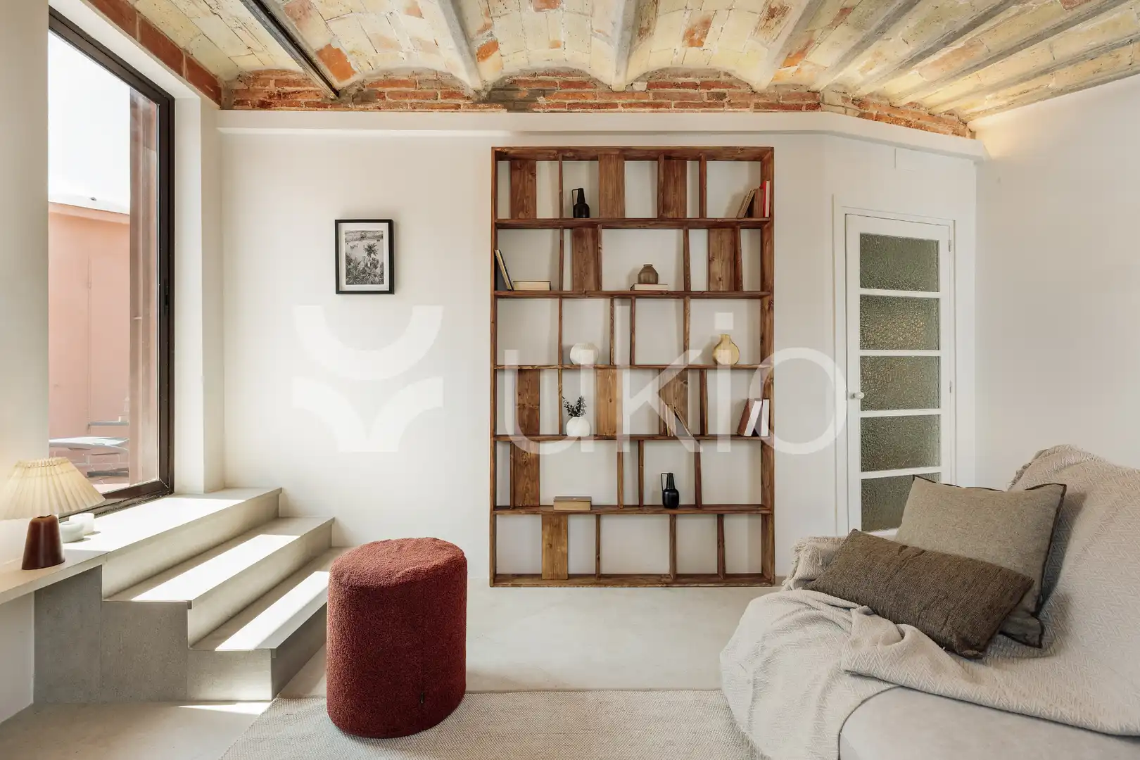 Sala de estar de Apartamento de alquiler en Barcelona con Aire acondicionado, Calefacción y Terraza