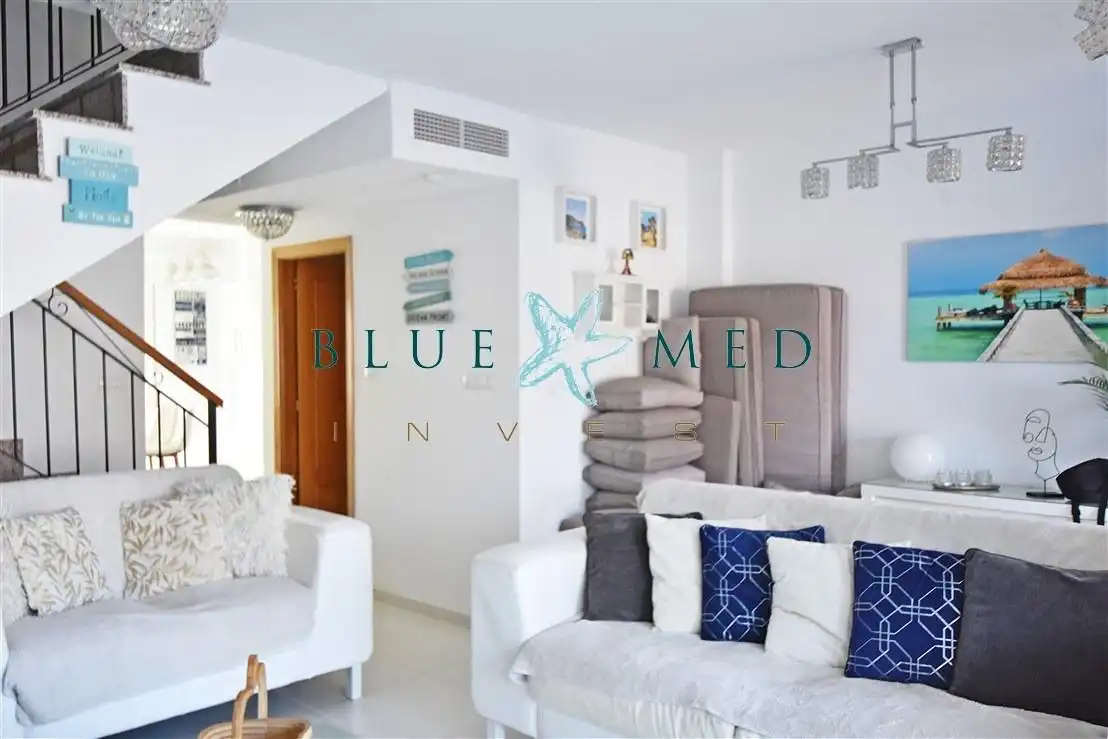 Sala d'estar de Casa o xalet en venda en Mazarrón amb Jardí privat, Terrassa i Piscina
