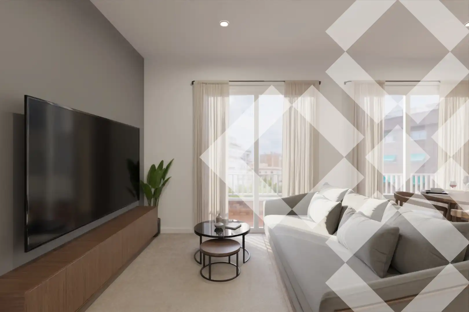 Wohnzimmer von Wohnung zum Verkauf in Barcelona mit Klimaanlage, Heizung und Parkett