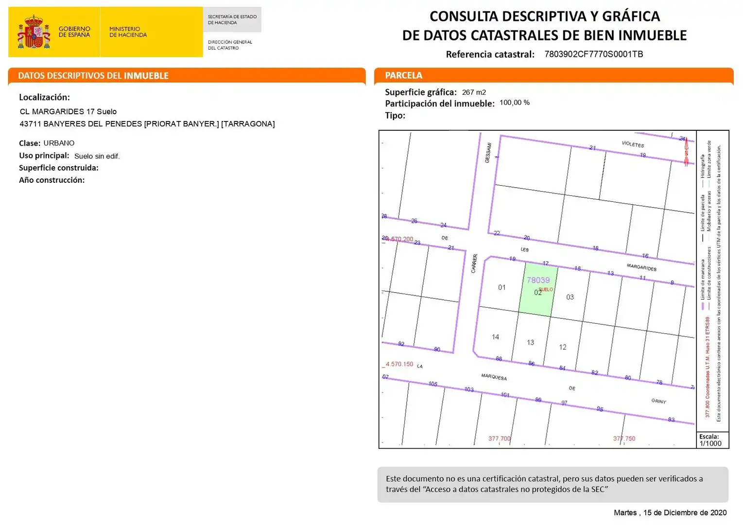 Terreno residencial en venta en MARQUESA GRINY 88, imagen 2