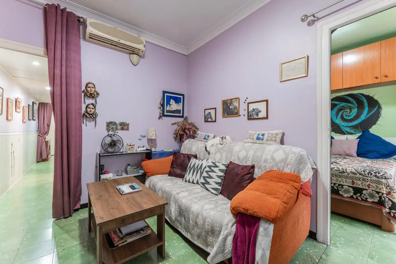 Wohnzimmer von Wohnung zum Verkauf in Barcelona mit Klimaanlage