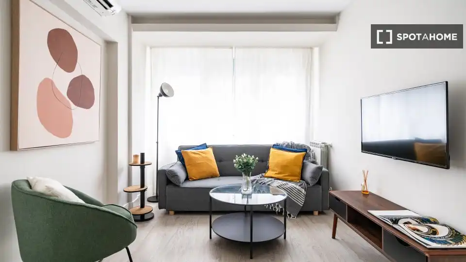 Sala de estar de Piso de alquiler en Madrid con Aire acondicionado, Calefacción y Amueblado