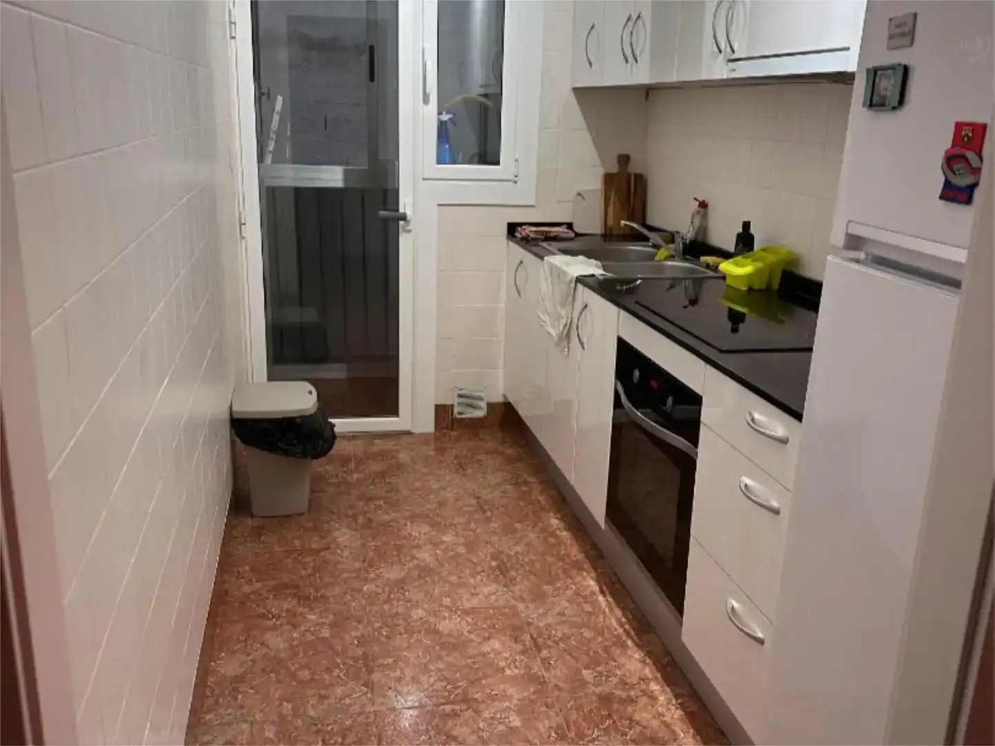 Küche von Wohnung zur Miete in Barcelona mit Parkett, Möbliert und Balkon