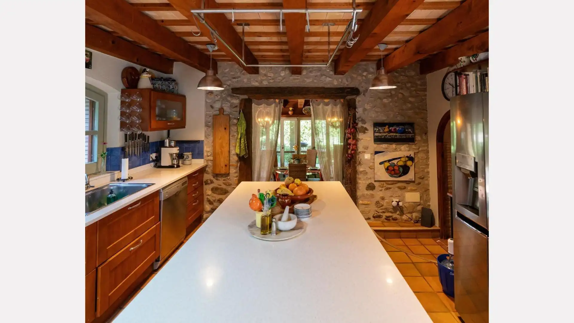 Cocina de Finca rústica en venta en Esponellà con Aire acondicionado, Calefacción y Jardín privado