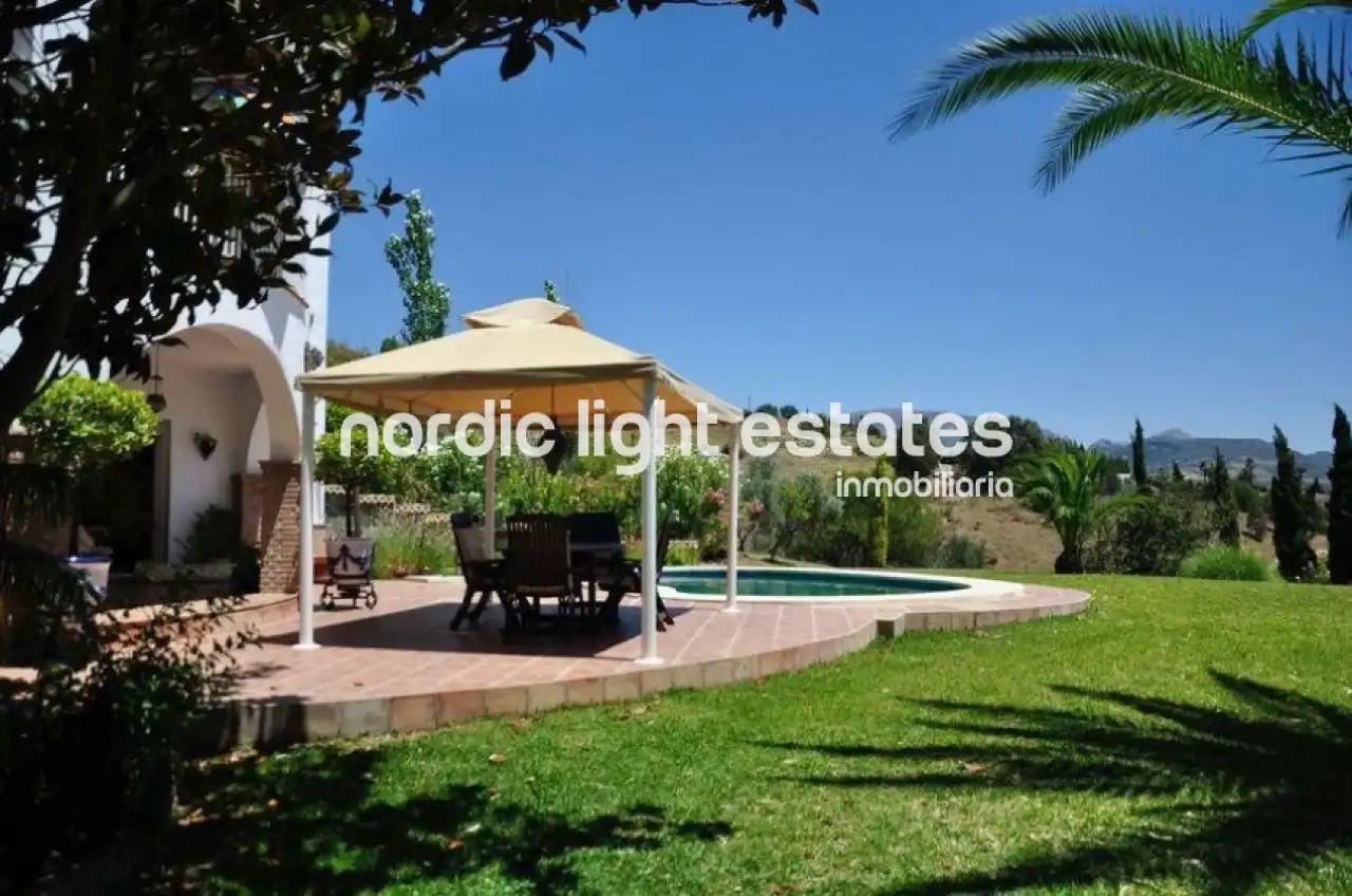 Exterior view of Houses for sale in Viñuela  with Terrace, Swimming Pool and Furnished