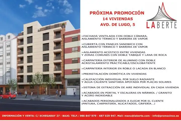 Exterior view of Apartments for sale in Pontevedra Capital   with Heating, Parquet flooring and Terrace