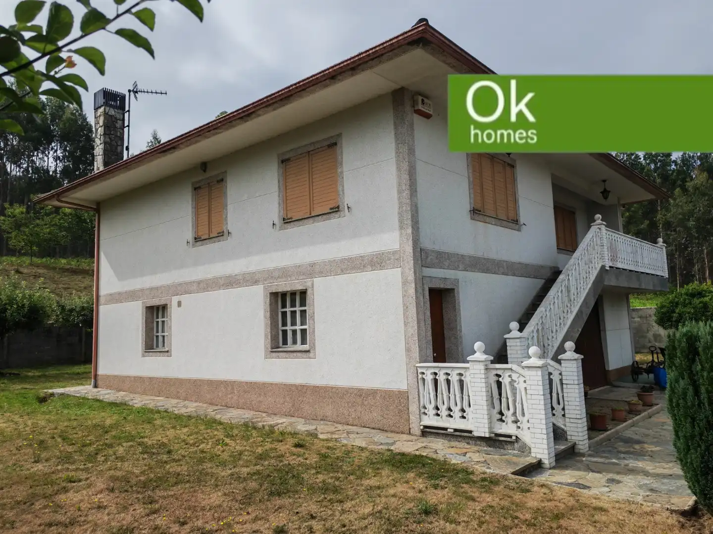 Vista exterior de Casa o chalet en venta en Mesía con Calefacción, Jardín privado y Parquet