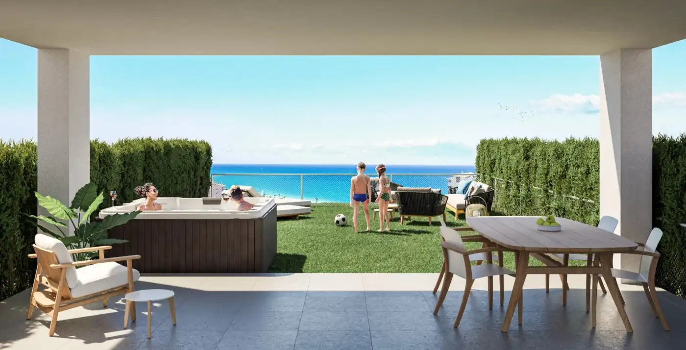 Terraza de Apartamento en venta en Villajoyosa / La Vila Joiosa con Aire acondicionado, Jardín privado y Terraza