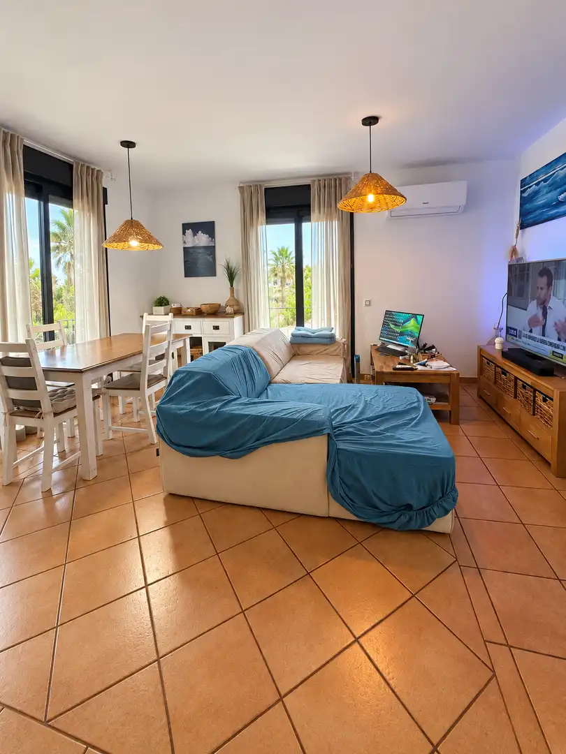 Sala de estar de Casa o chalet en venta en La Oliva con Terraza, Amueblado y Piscina comunitaria