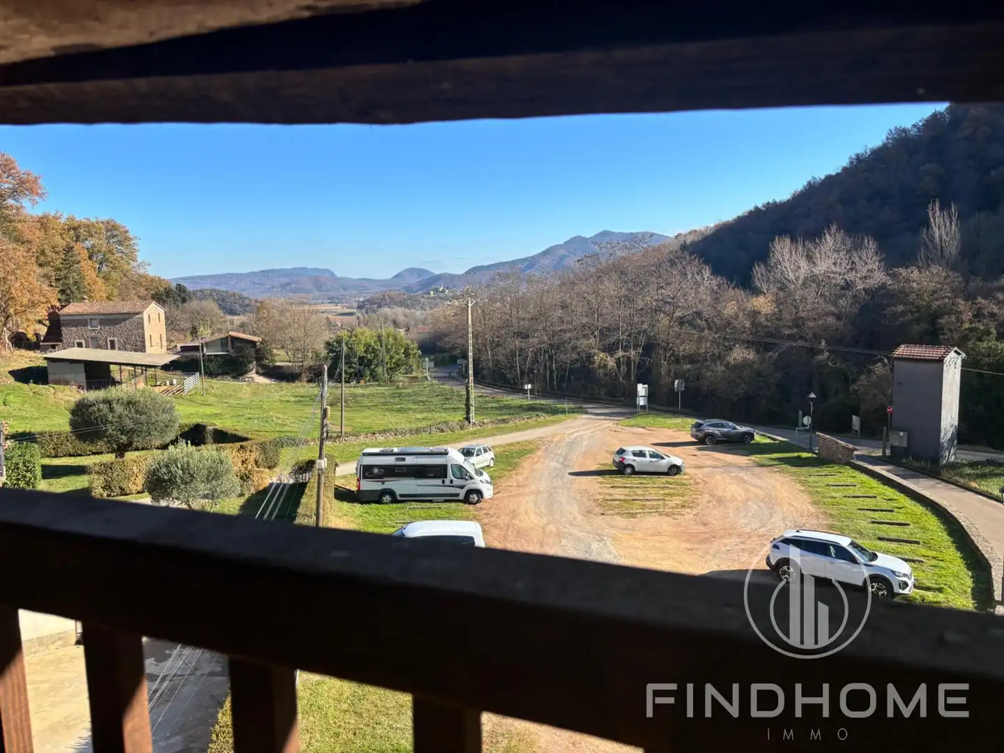 Parking of Country homes for sale in Les Preses  with Air Conditioner, Private garden and Terrace