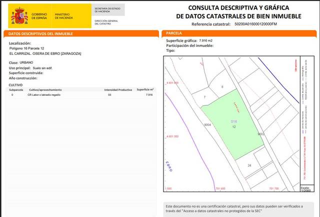Terreno residencial en Venta en Pina de Ebro