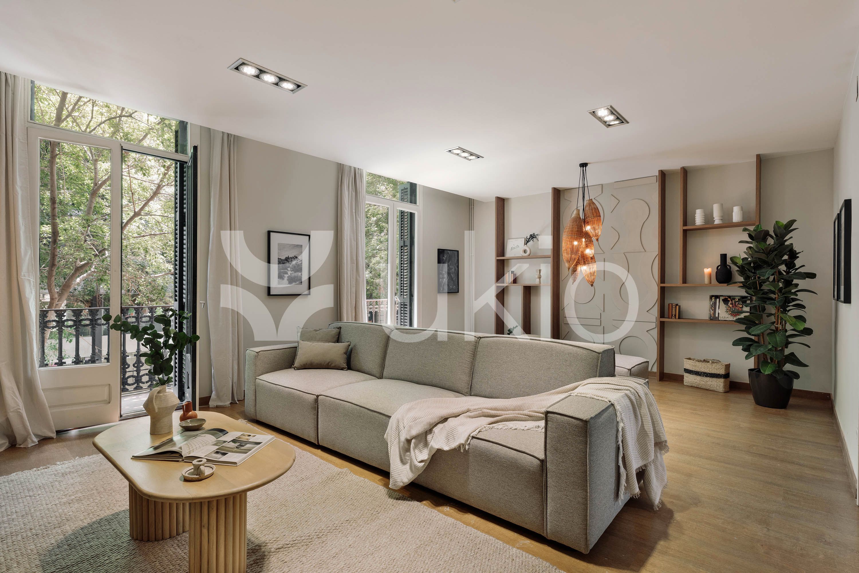 Living room of Apartment to rent in  Barcelona Capital  with Air Conditioner, Heating and Terrace