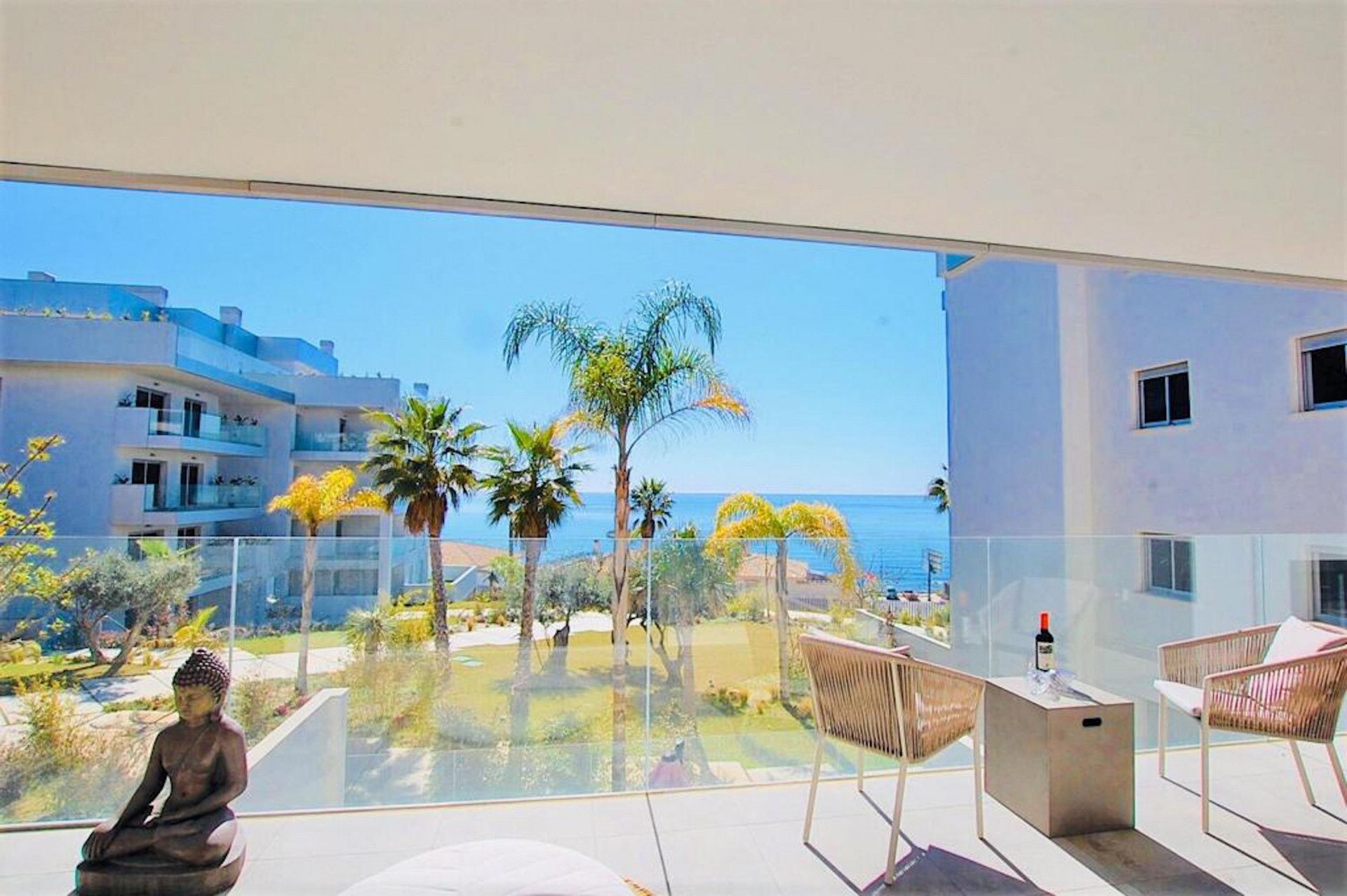 Terrassa de Apartament de lloguer en Mijas amb Aire condicionat, Terrassa i Piscina