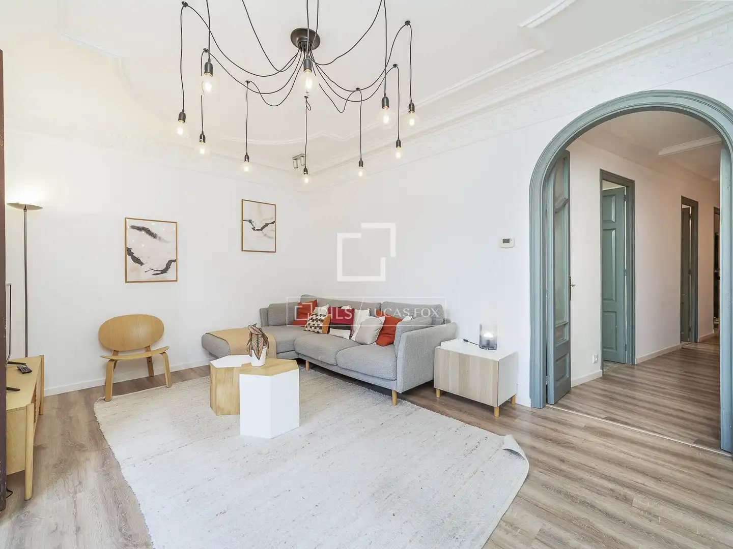 Living room of Flat for sale in Barcelona  with Air Conditioner, Terrace and Furnished