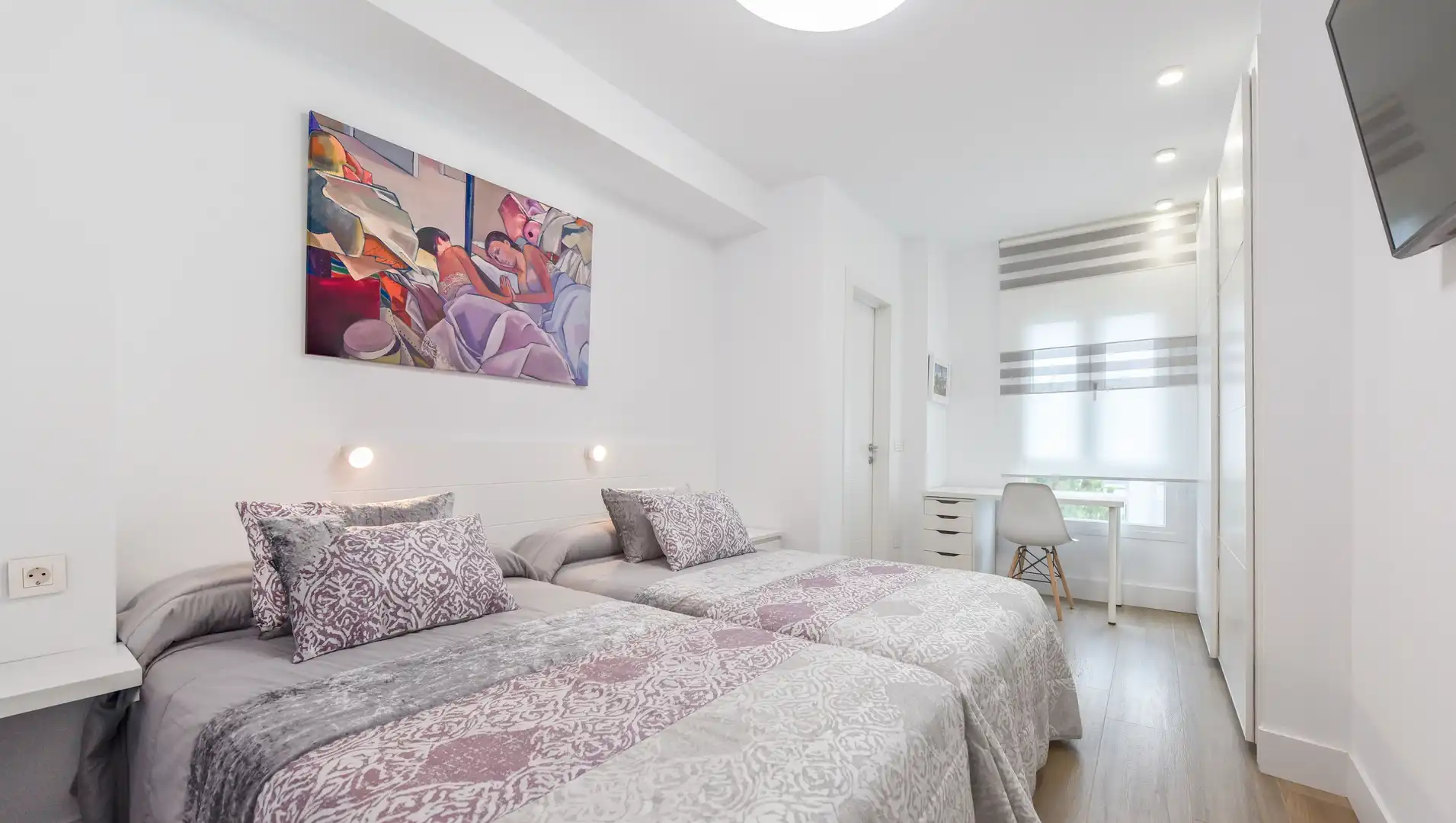 Schlafzimmer von Wohnung zur Miete in Fuengirola mit Klimaanlage, Heizung und Privatgarten