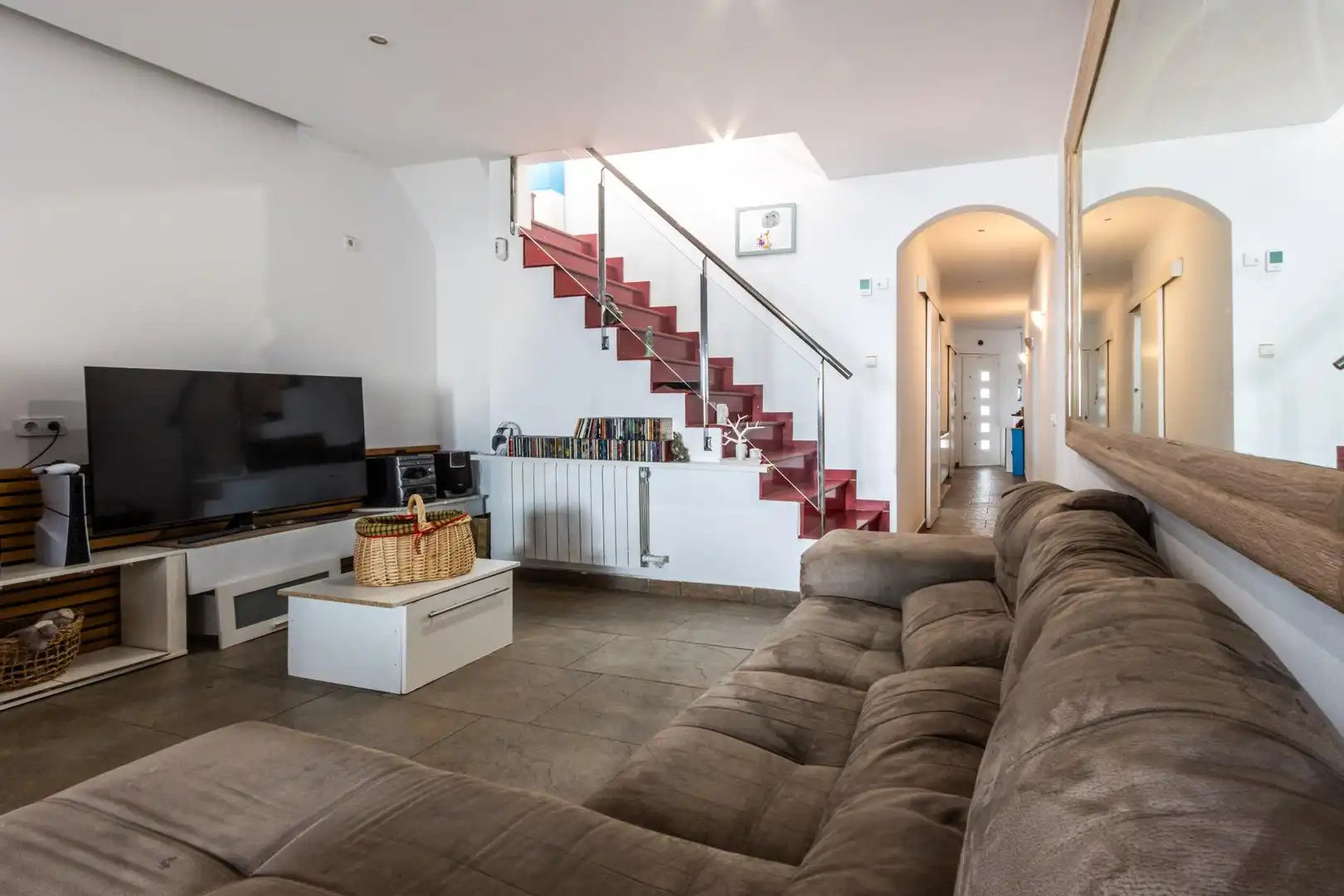 Sala d'estar de Casa adosada en venda en Sabadell amb Aire condicionat, Calefacció i Jardí privat